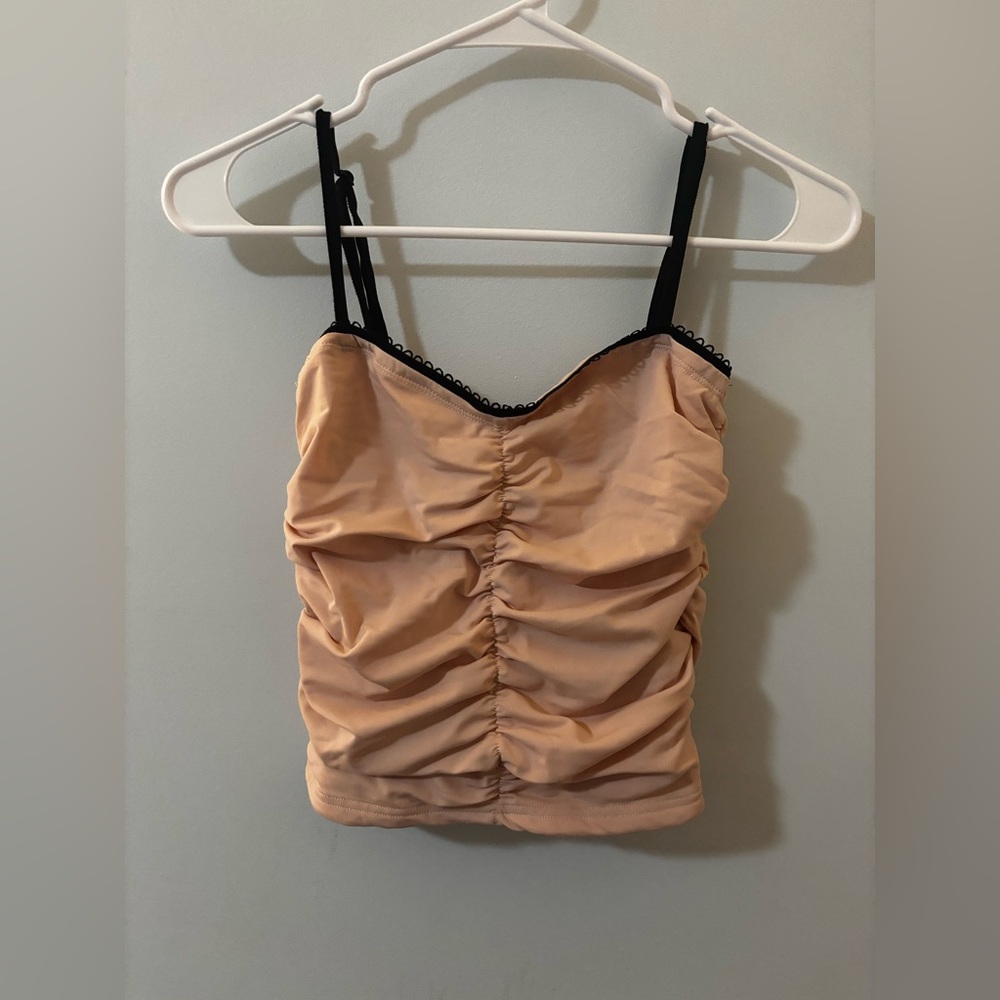 Edikted Pink and Black Ruched Top NWT